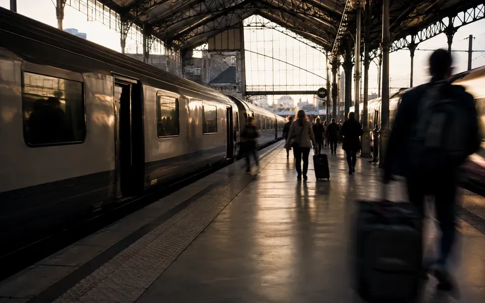 Quai de gare sous une verrière