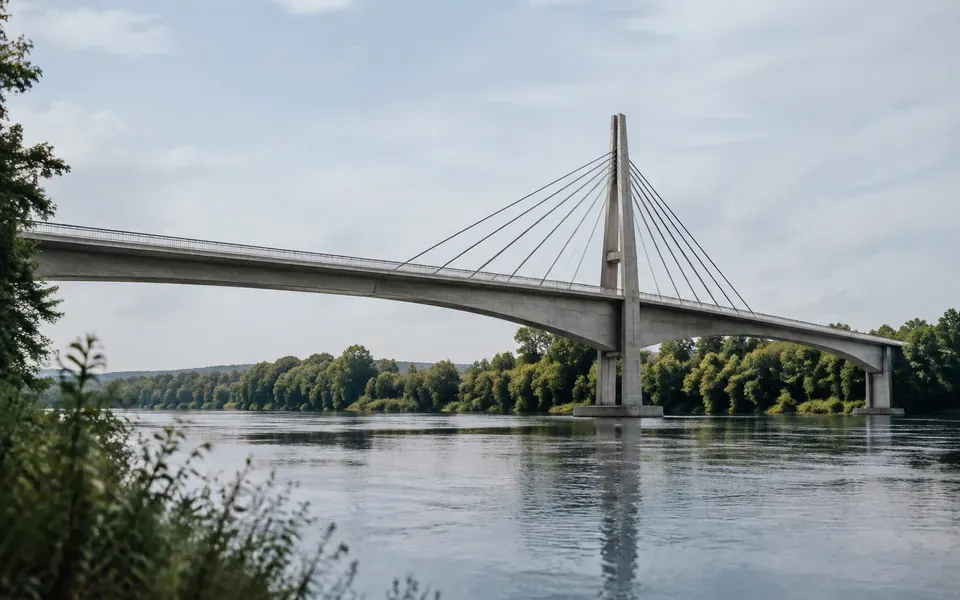 Pont routier au-dessus d'une rivière